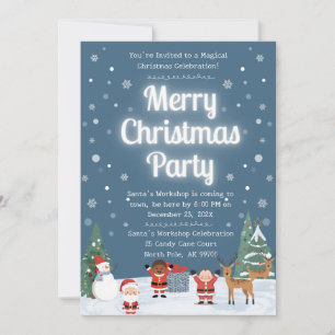 Frohe Weihnachten Kinderparty Santa Workshop Renti Einladung