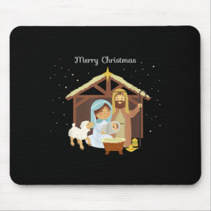 Frohe Weihnachten & Kippenszene Christlicher Glaub Mousepad
