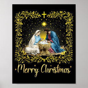 Frohe Weihnachten Kippenszene Nordstern Baby Jesus Poster