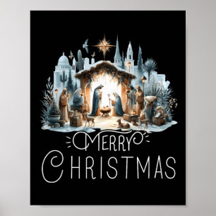 Frohe Weihnachten Kippfigur Nordstern von Jesus Poster