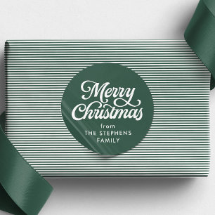 Frohe Weihnachten Klassik Grün Urlaub Geschenk Runder Aufkleber