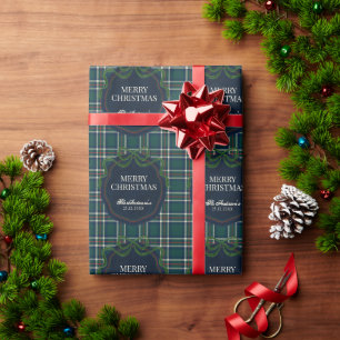 Frohe Weihnachten Klassisch Elegant Tartan Kariert Geschenkpapier