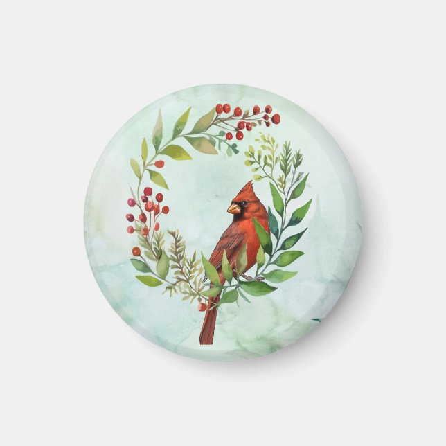 Frohe Weihnachten Klassischer Kardinal  Magnet (Vorne)