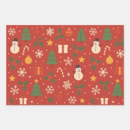 Frohe Weihnachten Klassischer Wrap Geschenkpapier Set