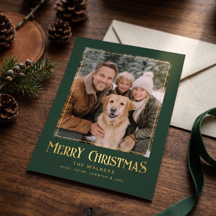 Frohe Weihnachten Klassisches Foto-Foliebild - Grü Folien Feiertagskarte