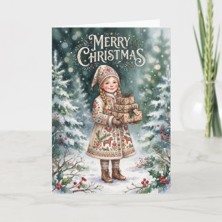 Frohe Weihnachten kleines Mädchen