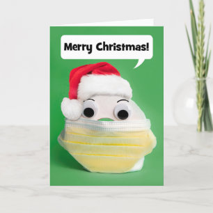 Frohe Weihnachten Klopapier in Covid-Schutzmaske