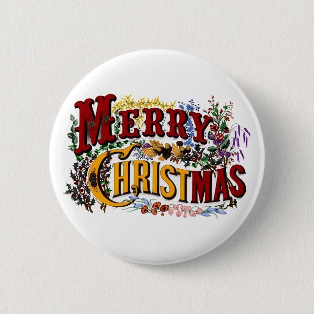 Frohe Weihnachten Knopf Button (Vorderseite)