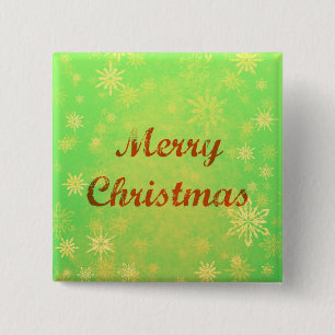 Frohe Weihnachten Knopf - Festlicher grüner Hinter Button