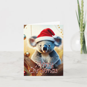 Frohe Weihnachten Koala sitzt in Gumtree Karte