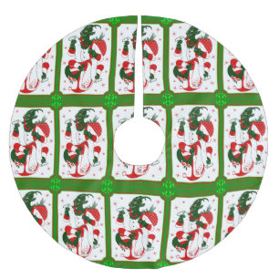 frohe weihnachten krampus santa polyester weihnachtsbaumdecke