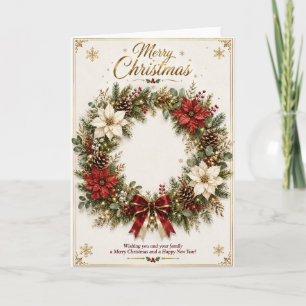 Frohe Weihnachten Kranz Feiertags-Grußkarte