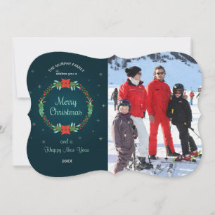 Frohe Weihnachten Kranz Foto Karte