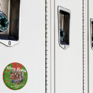 Frohe Weihnachten Kranz Foto Personalisiert Famili Magnet