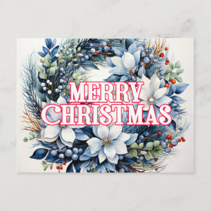 Frohe Weihnachten Kranz Frohe Feiertage Postkarte