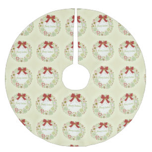 Frohe Weihnachten Kranz - Weihnachtsbaum-Unterlage Polyester Weihnachtsbaumdecke