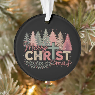 Frohe Weihnachten Kreuz Glaube Jesus Christliche G Ornament