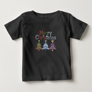 Frohe Weihnachten Kreuz Xmas Baum Retro Baby T-shirt