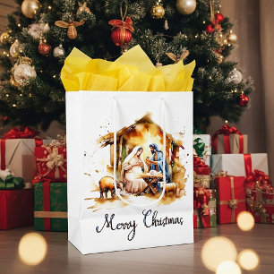 Frohe Weihnachten Krippe Mittlere Geschenktüte
