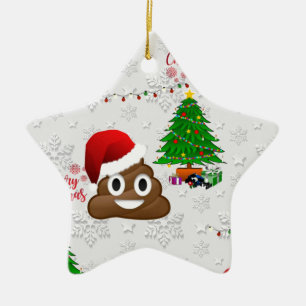 frohe Weihnachten Kückel-Emoji Keramikornament
