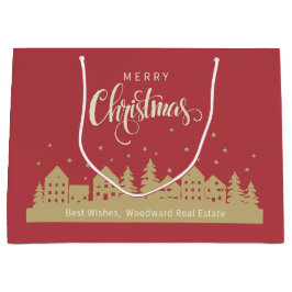 Frohe Weihnachten kühl Red Retro | Realtor Modern Große Geschenktüte