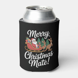 Frohe Weihnachten Kumpel Weihnachtsmann Schlitten  Dosenkühler