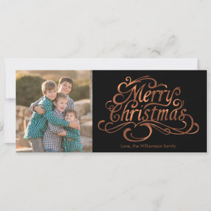 Frohe Weihnachten Kupferblick Skript-Fotoentwurf