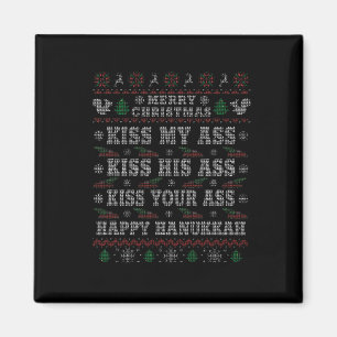 Frohe Weihnachten küss mir sein Glück Hanukkah Magnet