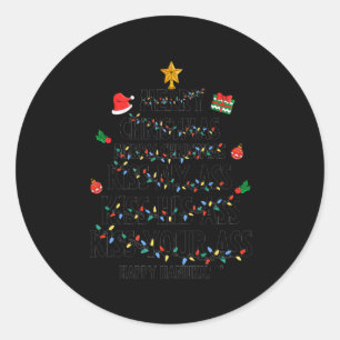 Frohe Weihnachten Küsse mein glückliches Chanukka Runder Aufkleber