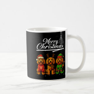 Frohe Weihnachten Labradoodle Rentier Elf Santa Hu Kaffeetasse