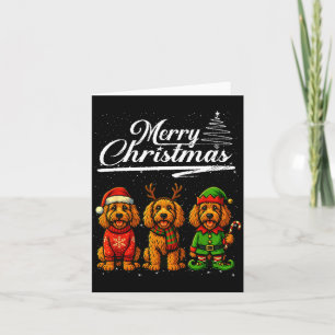 Frohe Weihnachten Labradoodle Rentier Elf Santa Hu Karte