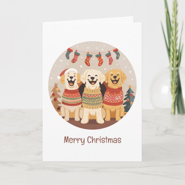 Frohe Weihnachten Labrador Retriever Hunde (Vorderseite)