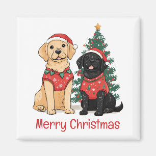 Frohe Weihnachten Labrador Retriever Hunde Magnet