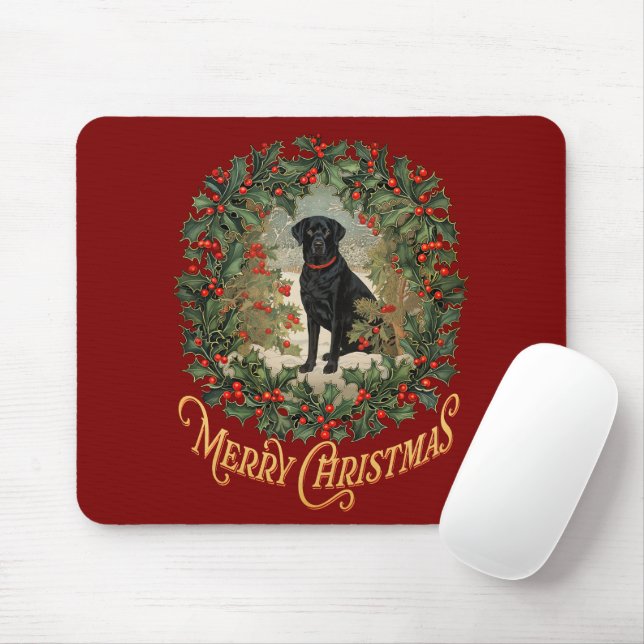 Frohe Weihnachten Labrador Retriever Mousepad (Mit Mouse)
