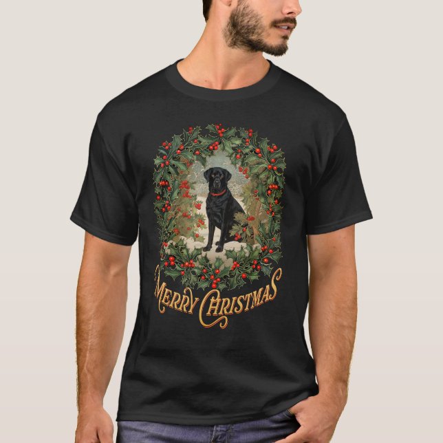Frohe Weihnachten Labrador Retriever T-Shirt (Vorderseite)