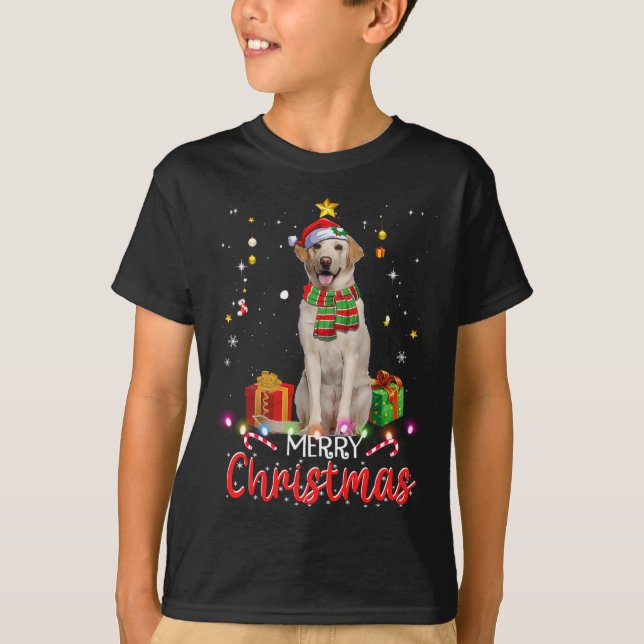 Frohe Weihnachten Labrador Weihnachtsmannmütze Tre T-Shirt (Vorderseite)