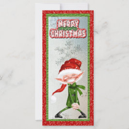 Frohe Weihnachten lächelnd Elf-Flachkarte