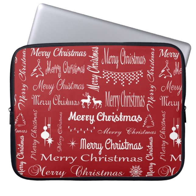 Frohe Weihnachten Laptopschutzhülle (Vorderseite)