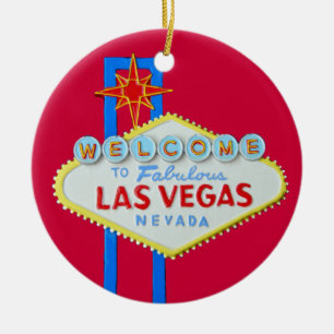Frohe Weihnachten Las Vegass Keramik Ornament