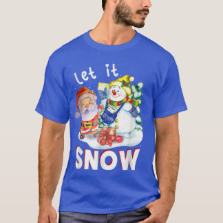 Frohe Weihnachten lassen es Schnee Weihnachtsmann  T-Shirt