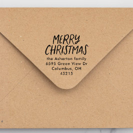 Frohe Weihnachten lässige Feiertage Rückkehr Adres Permastempel