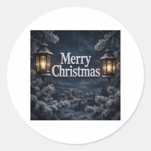 Frohe Weihnachten Laternen Aufkleber