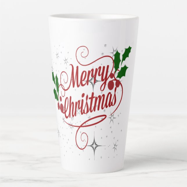 Frohe Weihnachten Latte Tasse (Vorderseite)