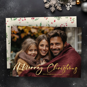 Frohe Weihnachten Laub Foto Folie Feiertagskarte Folien Feiertagskarte