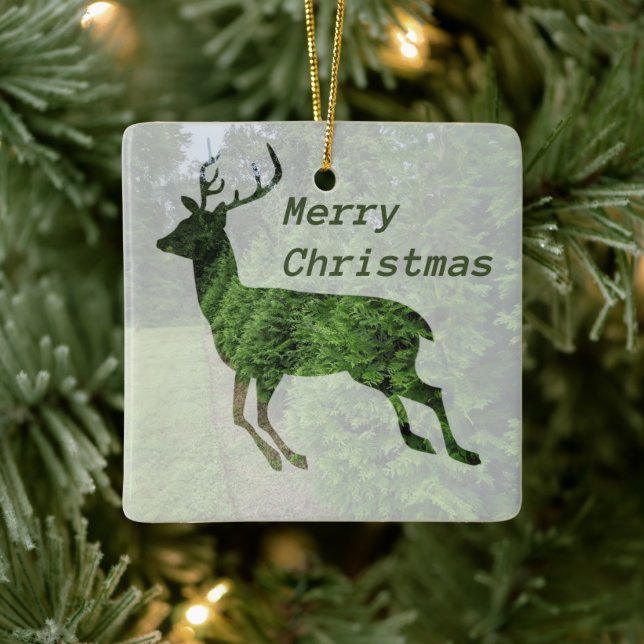 Frohe Weihnachten Leaping Deer Ornament (Baum)