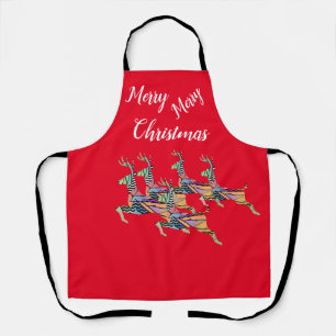 Frohe Weihnachten Leaping Deer Schürze
