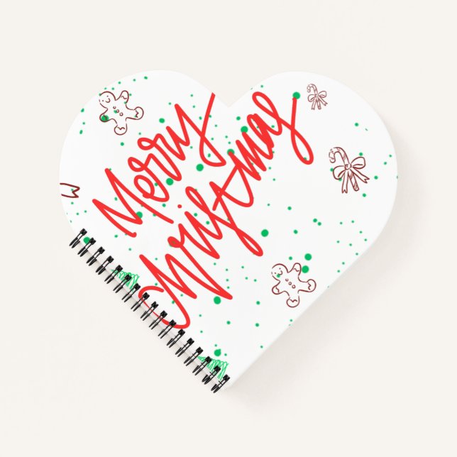 Frohe Weihnachten Lebkuchen Design.  Notizbuch (Vorderseite)