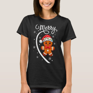 Frohe Weihnachten Lebkuchen-Paar Weihnachts-Pyjama T-Shirt
