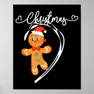 Frohe Weihnachten Lebkuchen-Paar Weihnachtspyjama Poster