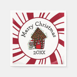 Frohe Weihnachten Lebkuchenhäuschen Serviette